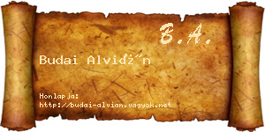 Budai Alvián névjegykártya
